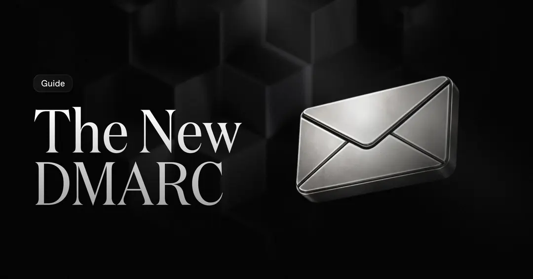A metallic envelope icon next to the text "The New DMARC" and the word "Guide".