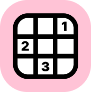Un icono de Sudoku con los números 1, 2 y 3 en algunas casillas.