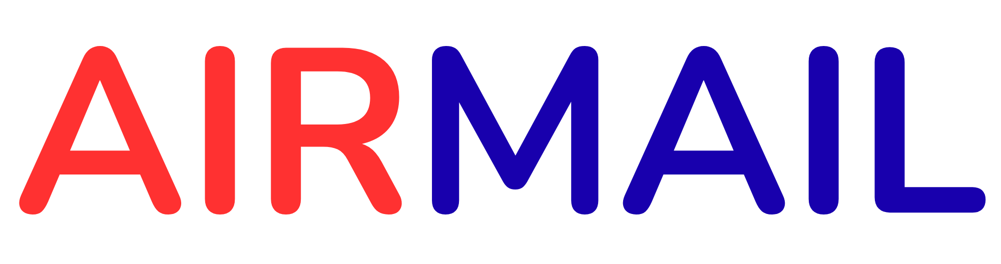 The word AIRMAIL in red and blue letters.