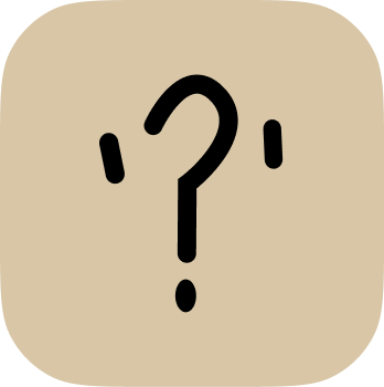 Un signo de interrogación negro dibujado a mano sobre un fondo beige.